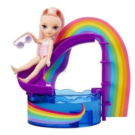 MGA 522249 Rainbow High Littles Playset: Día de Piscina con Muñeca Blush Parker y Accesorios Flotador Unicornio