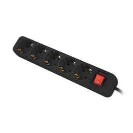 Lanberg PS1-05F-0300-BK Base Múltiple 5 Salidas AC Tipo F, 3m Cable, Interior, Negro, 2500W Precio: 10.50000006. SKU: S7807115