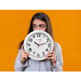 Q-connect Reloj de Pared Redondo Plástico Oficina 30 cm Marco Blanco