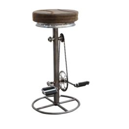 DKD Home Decor Taburete Vintage de Cuero y Metal Marrón con Pedales | Asiento 82 cm | Dim. 41x44x82 cm | Soporta 90 kg Precio: 148.98999951. SKU: S3022148