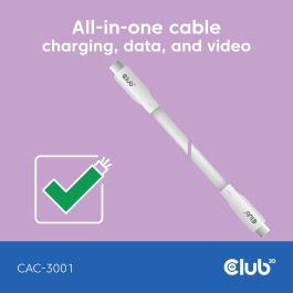 Club3D Lifestyle USB-C Kabel PD 240W.20Gbps 2m weiß St/St