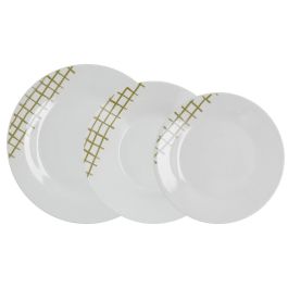 Quid Vajilla Kansas de Porcelana, 18 Piezas para 6 Personas, Cerámica Verde, Apilable, Apta Lavavajillas y Microondas Precio: 21.49999995. SKU: B162BL7PWX
