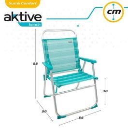 Silla playa plegable aluminio fija mediterran 48x50x88 cm Silla playa plegable aluminio fija mediterran 48x50x88 cm