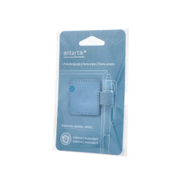 Antartik Portabolígrafo Autoadhesivo con Elástico para Cuaderno, Azul Claro, 40x40 mm