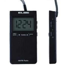 Elbe Radio Digital Portátil RF-94 AM/FM con Gran Display y Auriculares Incluidos