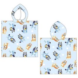 Cerdá Poncho Microfibra Bluey, 50x115 cm, Azul Claro, Infantil +3 Años