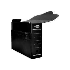 Caja Archivo Definitivo Plastico Liderpapel Lomo 100 mm Negro 360x100x260 mm 5 unidades