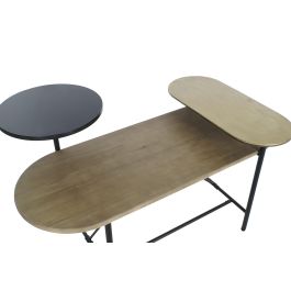 DKD Home Decor Mesa de Centro Moderna Marrón y Negro 76 x 64 x 116 cm de Metal, MDF y Mármol Desmontable