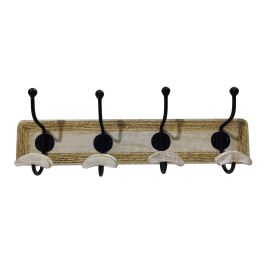DKD Home Decor Perchero de Pared Cottage Mango Cuerda Hierro Marrón 53x18x10 cm con 4 Ganchos (2 Unidades) Precio: 42.58999987. SKU: B19R8RXRS8