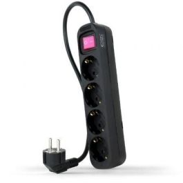 Nanocable 10.37.0004-BK Regleta de Enchufes con Interruptor, 4 Tomas con Tierra, Cable 1.4m, Protección Infantil, 3680W, Negro Precio: 10.50000006. SKU: S0230826