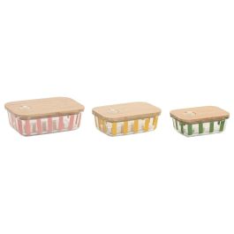 DKD Home Decor Set 3 Recipientes de Cristal Borosilicato Verde Amarillo Coral Rayas 15 x 6.5 x 20 cm, 1L/660ml, Aptos Lavavajillas Precio: 15.68999982. SKU: B1GBL3F2G7