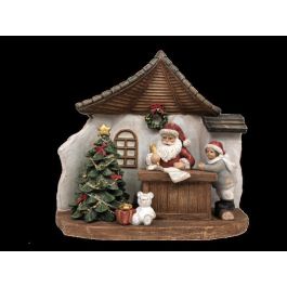 DKD Home Decor Figura Navidad Tradicional Santa LED de Resina, Multicolor, 9.5x18x19 cm, pack de 2 Unidades incluye 2 pilas LR44 Precio: 22.20108. SKU: B1DTPXQM97
