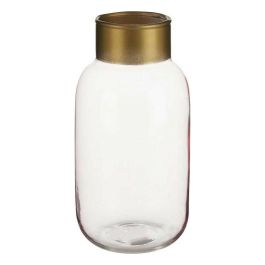 Giftdecor Jarrón Cristal Liso Oro Pequeño Rosa 11.5x24x11.5 cm (6 Unidades)