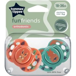 Chupete - TOMMEE TIPPEE - FUN - 18-36 meses - Set de 2 chupetes simétricos sin BPA - Cápsula de esterilización reutilizable