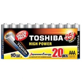 Pack de 20 Pilas AAA Toshiba High Power LR03/ 1.5V/ Alcalinas Precio: 10.95000027. SKU: B1K562P7MR