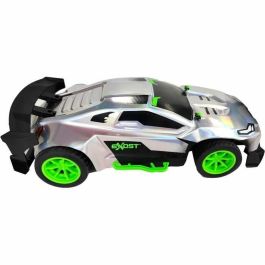 Exost EXO3700224540227 Coche Teledirigido 1:14, 15 km/h, Metal cromado, 31.5 cm, Plateado y verde, para +5 años