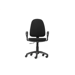 Rocada Silla de Oficina Brazos Fijos Base Nylon Respaldo y Asiento Tela Ignífuga Negro