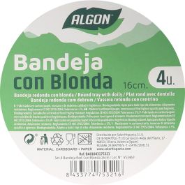 Set de 4 Bandejas Redondas con Blonda 16 cm Algon (48 Cajas) Set de 4 Bandejas Redondas con Blonda 16 cm Algon (48 Cajas)
