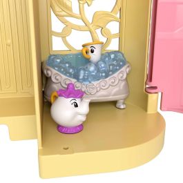 Mattel HLW94 Disney Princess Muñeca Mini Castillo de Bella y la Bestia - Casa de Muñecas Plegable con Accesorios para Niñas +3 Años