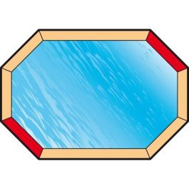 Ubbink Cubierta de invierno y seguridad para piscina de madera Octogonal 400x610 Espesor 550gr Norma NF P 90-308