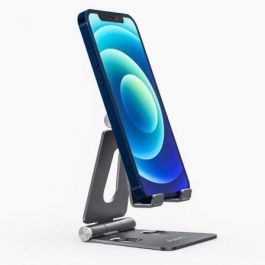 Aisens Soporte de Sobremesa Ajustable para Móvil/Tablet, Aleación de Aluminio, 2 Pivotes, Gris