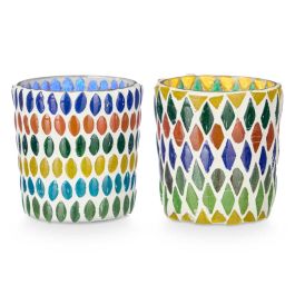 Portavelas Redondo Pequeño Rombos Surtidos Giftdecor 7x7x7 cm Vidrio Multicolor (36 Unidades) Portavelas Redondo Pequeño Rombos Surtidos Giftdecor 7x7x7 cm Vidrio Multicolor (36 Unidades)