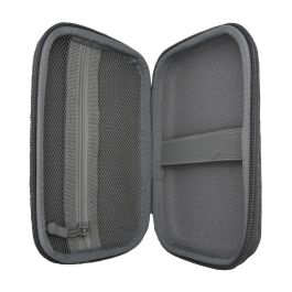 AISENS ASBG-005-GR Estuche Protector Rígido para Disco Duro Externo 2.5" Gris, Algodón y Lino, con Cremallera y Compartimento para Cables