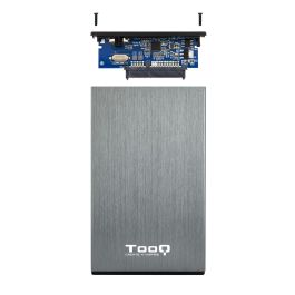 TooQ TQE-2527G Caja Externa USB 3.1 Gen 1 para Disco Duro HDD/SSD 2.5" SATA I/II/III hasta 4TB Aluminio Gris Compatible Windows Mac Linux