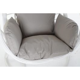 DKD Home Decor Sillón Colgante Terraza Y Jardín Blanco Gris 70 x 110 x 90 cm