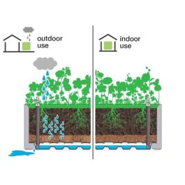 Stefanplast Caja de flores rectangular Deluxe con enrejado, reserva de agua, indicador nivel, imitación mimbre 100x43xH142cm Antracita 90+6.5L