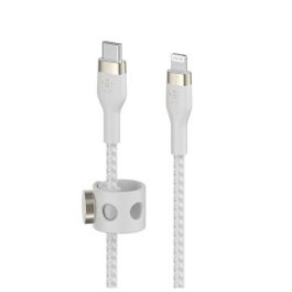 Belkin CAA011ds1MWH Cable USB-C a Lightning Trenzado de Silicona 1m Blanco