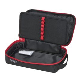 Herlitz 2 Go Estuche escolar suave de poliéster, negro/rojo, con cremallera, ideal para niños