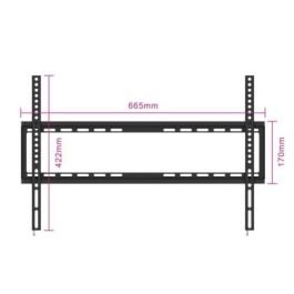 EWENT EW1503 Soporte de Pared Fijo Ultra Delgado para TV 37-70 Pulgadas (94-178cm) VESA 200x200-600x400, 19.5mm, 35kg, Negro