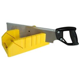 Stanley Caja de Corte con Sierra Trasera Integrada, Plástico ABS Resistente, 3 Ángulos (45°, 90°, 22.5°) para Madera y Molduras