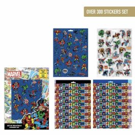 Cerdá Pack de Pegatinas Oficiales Marvel para Niños +3 Años - Medidas 18x25x0.1 cm - Diseño Predominante Azul