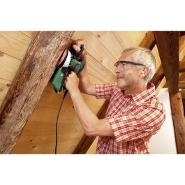 Bosch PEX 400 AE Lijadora Rotorbital Excéntrica Compacta 350W con Plato de 125mm, Velocidad Variable, Sistema Microfiltro y Estuche