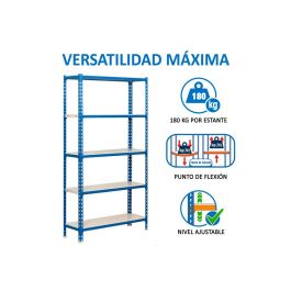 Simonrack Kit Simonclick Mini 5-400 Estantería Metálica 5 Baldas-180 kg 180x80x40 cm Azul-Blanco