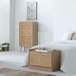 Banqueta Alexandra House Living Natural Madera MDF 38 x 53 x 80 cm Zapatero