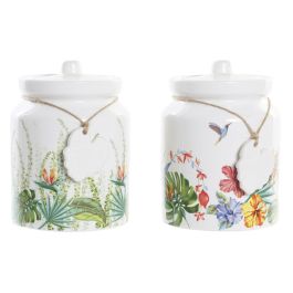 DKD Home Decor Bote Tropical Decorativo de Dolomita 2,35 L Multicolor Apto Microondas y Lavavajillas 15x15x21 cm Set 2 Unidades Precio: 19.93596. SKU: S3036918