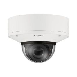 Hanwha Cámara IP minidomo 4K AI 4.4-9.3mm antivandálico IR50 WDR H.265 IK10+ IP66 IP67 IP6K9K NEMA 4X 12V/PoE+ Wisenet X Plus