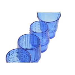 DKD Home Decor Hangzhou design 26a Vaso Mediterraneo Azul Turquesa Cristal Relieve con Pez Set de 4 8 x 27 x 8 cm Apto para lavavajillas