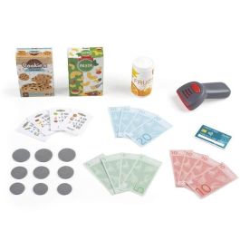Smoby SMO1686523551185 Juguete Caja registradora Infantil con 30 accesorios, Calculadora y Escáner con sonido y luz, +3 años