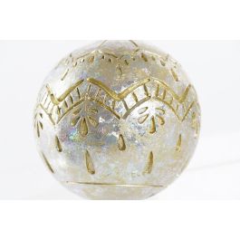 DKD Home Decor Bola Decoración Navidad Moderna Dorado Plateado Resina 7x7x7 cm 12 Unidades Surtidas