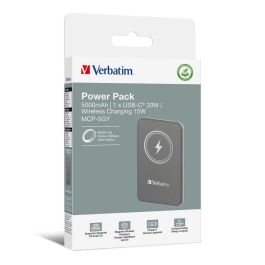 Verbatim Charge 'n' Go Magnetic Wireless Power Bank 5000mAh Grey Verbatim Charge 'n' Go Magnetic Wireless Power Bank 5000mAh Grey