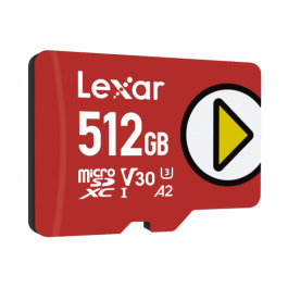 Lexar Tarjeta microSDXC PLAY UHS-I 512 GB Clase 10 U3 V30 A2 Velocidad 150 MB/s LMSPLAY512G-BNNNG
