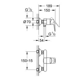 Grohe Mezclador de Ducha Bauloop Moderno Grohe Mezclador de Ducha Bauloop Moderno