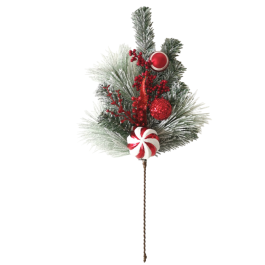 DKD Home Decor Rama Navidad Tradicional Pvc Blanco Rojo, 56 cm Alto, 25 cm Ancho, 12 cm Largo, 6 Unidades Precio: 47.49999958. SKU: B18TBCLGJR