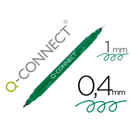 Q-connect Rotulador Marcador Permanente Doble Punta Color Verde Trazo 0,4 mm y 1 mm Precio: 5.89000049. SKU: B1H2NR6PGP