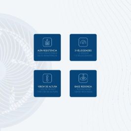 Daewoo Ventilador de Mesa 30 cm (12") High Speed 90W, Base Redonda, Azul