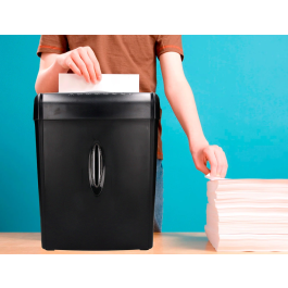 Q-connect Destructora kf17970 6 Hojas, Papelera 14L, Corte Partículas P-3, Grapas, Clips, Tarjetas